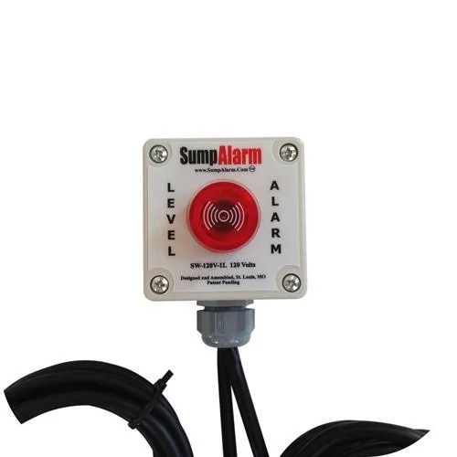 Sump Alarm SW-120V-1L Indoor/Outdoor High Water Alarm - 10 ft. Float