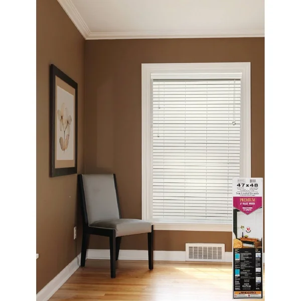 Lotus & Windoware 2-Inch Faux Wood Blind, 36 by 72-Inch, White