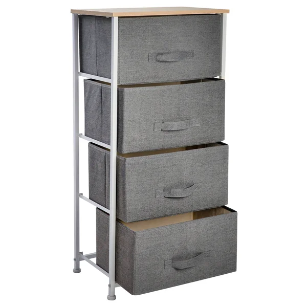 Simplify 27194-FEJ 4 Drawer Storage Chest Beige