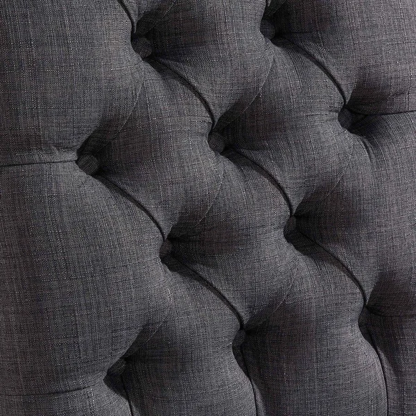Lucian Button Tufted Side Chair- Set of 2, Grey, One Size