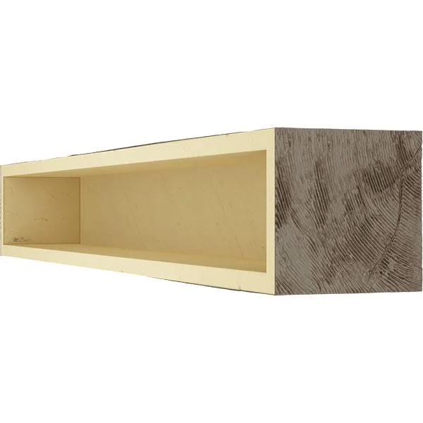 Ekena Millwork MANUHH06X08X60HD 6x22H x 8x22D x 60x22W Hand Hewn Faux Wood Fireplace Mantel, Natural Honey Dew