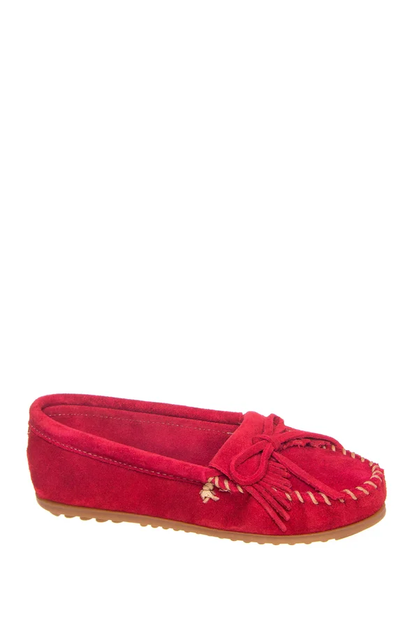 Minnetonka Kilty - Red Suede Moccasin - Size: 7