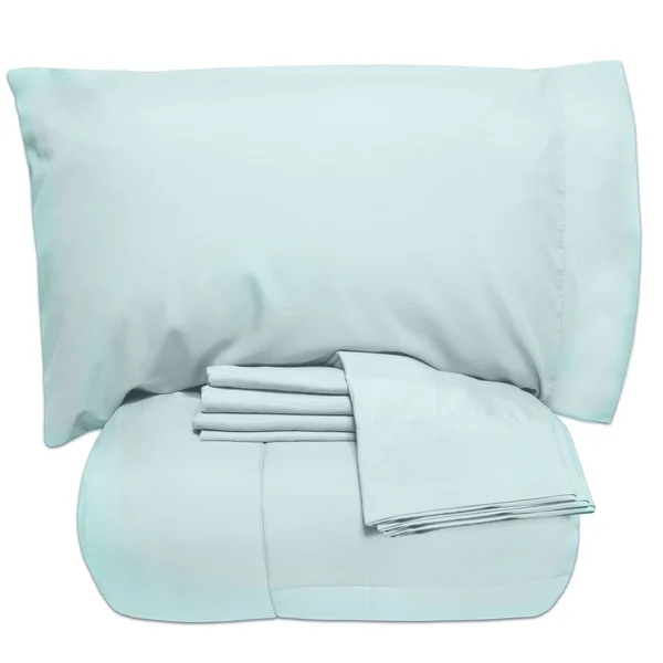 Sweet Home Collection Luxury Solid Bed-in-a-Bag with Sheet Set - Twin - Grey - 5 Piece