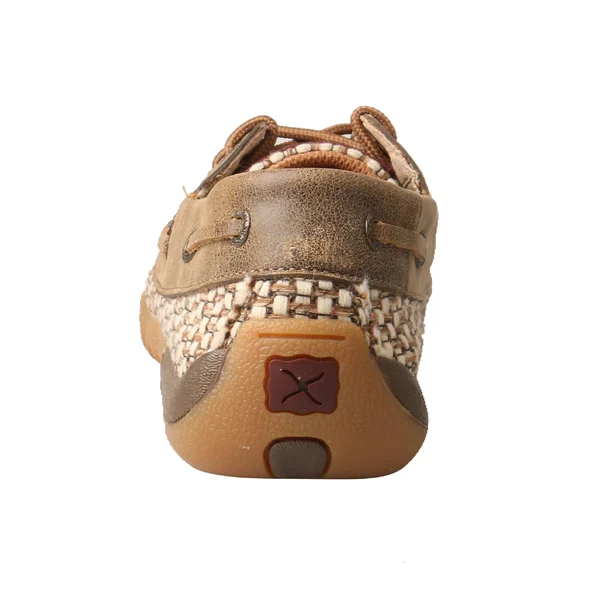 Twisted x Women's WDM0110 Driving Moc, Bomber/Ivory Canvas/Leather