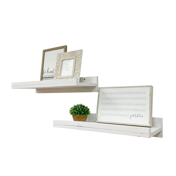 Del Hutson Designs Walnut 24inch Rustic Luxe Shelves Set of 2, Brown