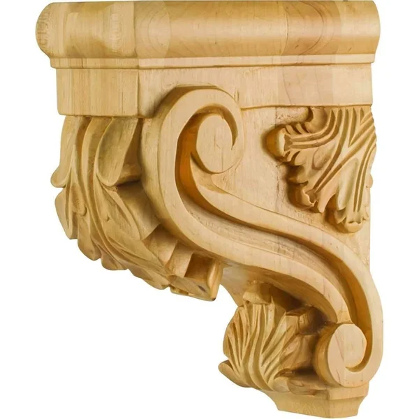 Hardware Resources - Core-2 - Acanthus Wood Bar Bracket Corbel - Hard Maple