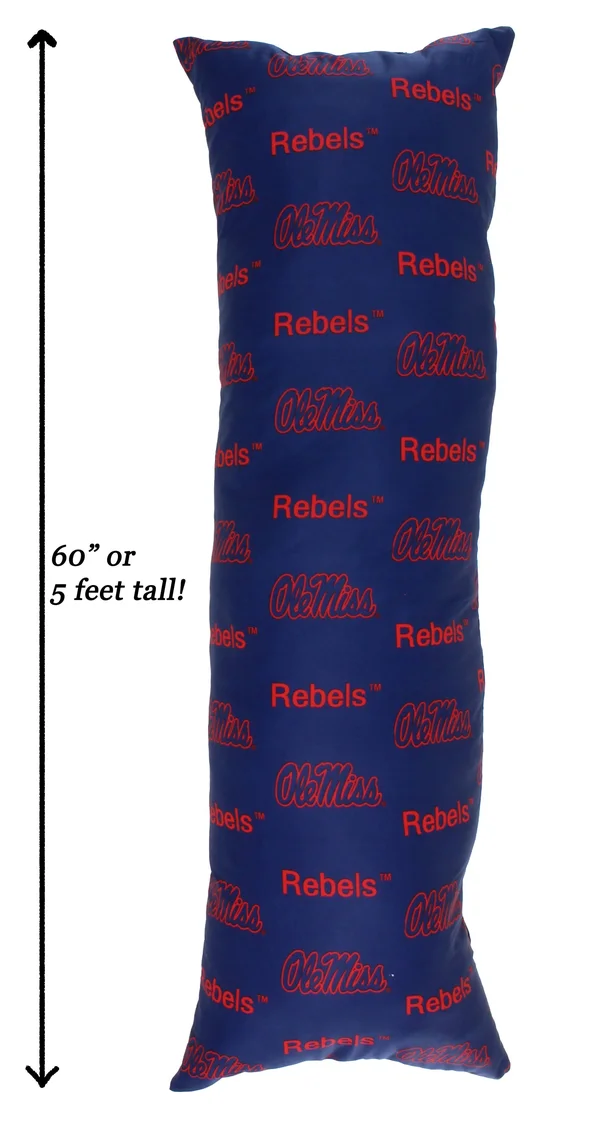 College Covers Body Pillow; Mississippi Rebels