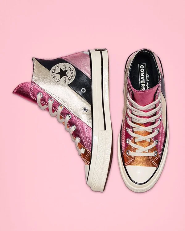 Chuck 70 Metallic Rainbow High Top - Pink Women's 9
