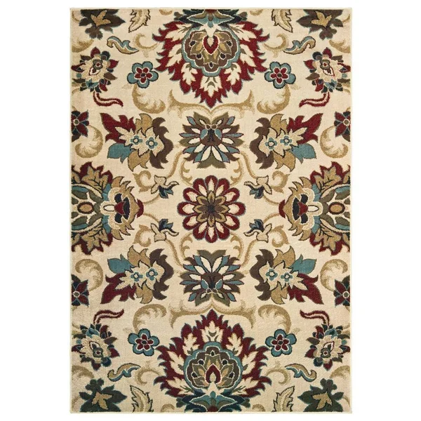 AVERLEY Home Lexington Ivory/Multi 3 ft. x 5 ft. Floral Area Rug