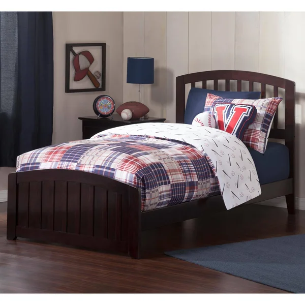 Atlantic Furniture Richmond Twin XL Traditional Bed with Matching Foot Board in Espresso - Brown