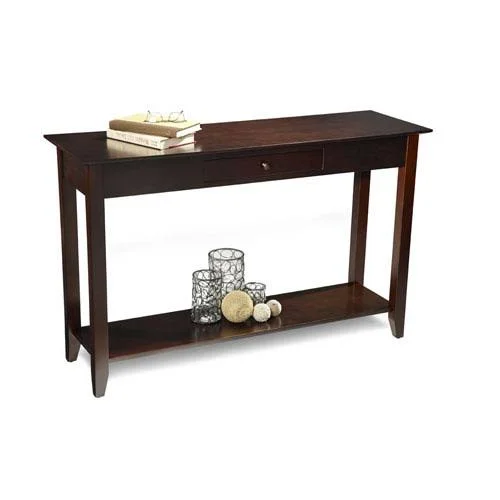 251 First Aster Wood Console Table in Espresso Brown, Traditional, Bellacor