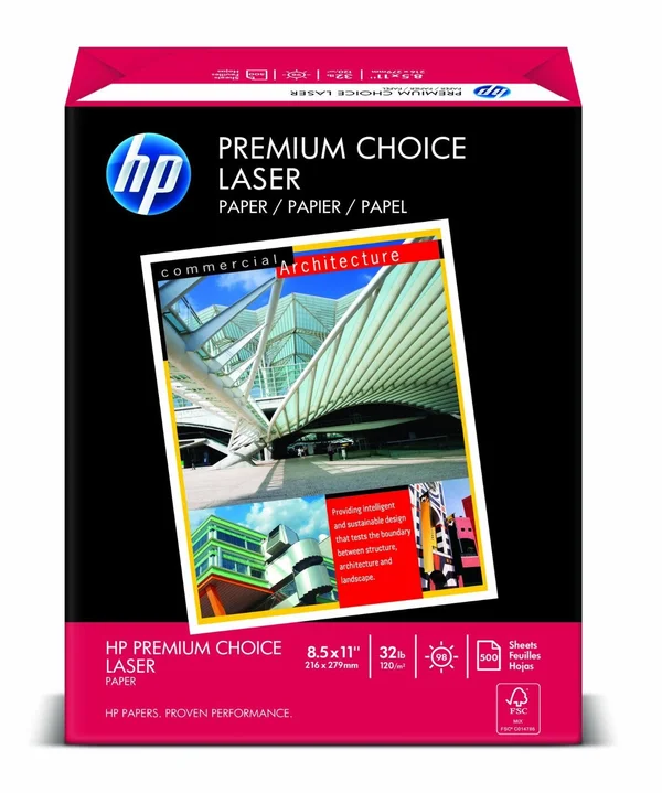 HP Printer Paper Premium 32lb, 8.5x11, 100 Bright, 6 Ream Case, 3000 Sheets
