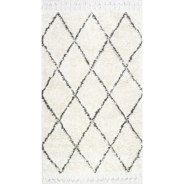 Oliver & James Zoe Hand-Knotted Wool Shag Rug - 5& x 8& (Grey)