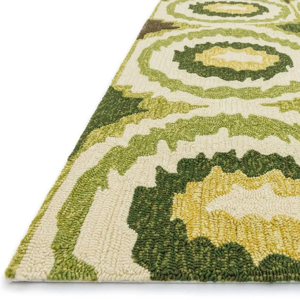 Alexander Home Portia Indoor/ Outdoor Hand-Hooked - Lime 3&6x22 x 5&6x22