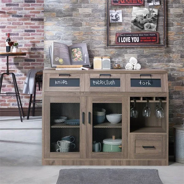 Furniture of America Dalton Transitional Buffet in Chestnut Brown