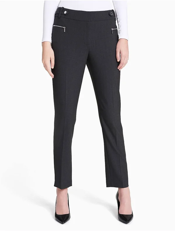 Calvin Klein Zip-Pocket Straight-leg Pants - Gray 16