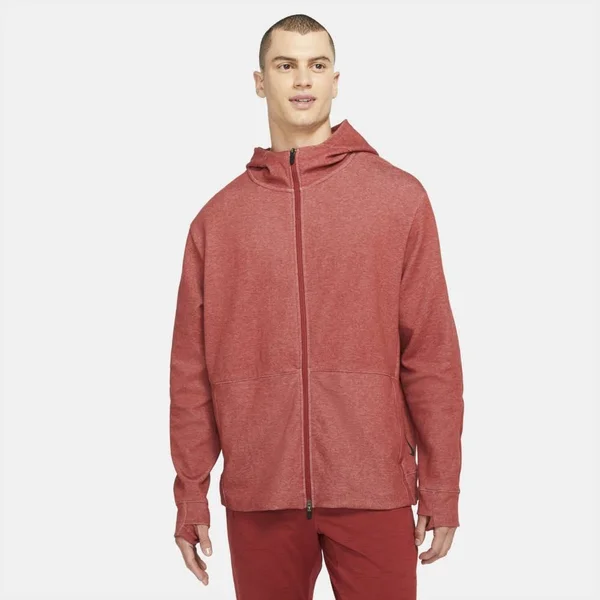 Nike Yoga Men's Full-Zip Hoodie in Red - Size: Small, CU6260-689