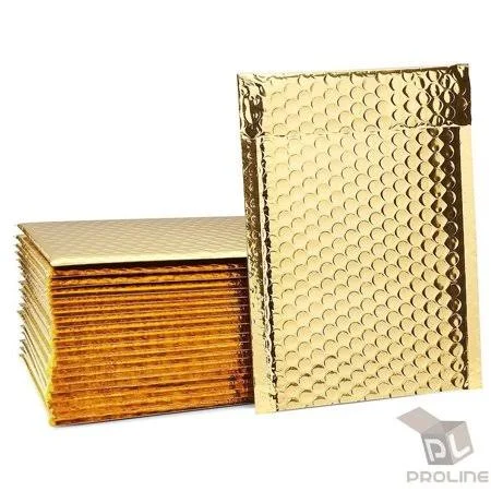 Proline Metallic Gold Poly Bubble Padded Shipping Mailers Envelopes 10.5 inch x 16 inch (100 Mailers)