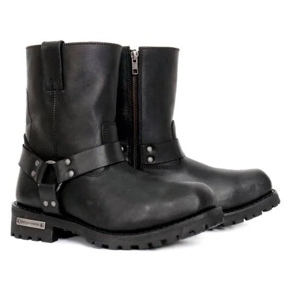 Hot Leathers 9147 8x22 Short Harness with Side Zipper Men's Boots (9, Black)