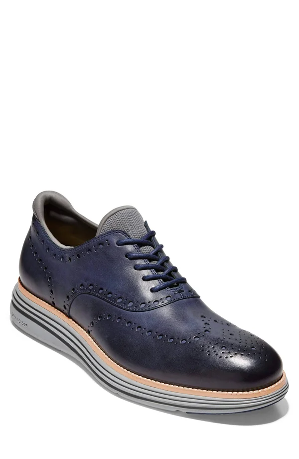 Cole Haan Men's OriginalGrand Ultra Wing Oxford - Marine Blue Leather/Sleet