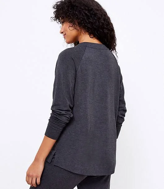 Lou & Grey Petite Signature Softblend Sweatshirt Size 2XS Dark Charcoal Grey Women's