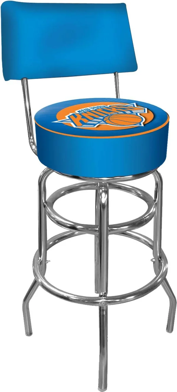 Trademark New York Knicks NBA Padded Swivel Bar Stool with Back