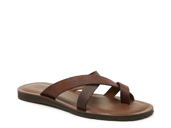 Mercanti Fiorentini 6571 Loop Strap Sandal - Men's, Dark Brown Reptile Print, Size 12, Sandals
