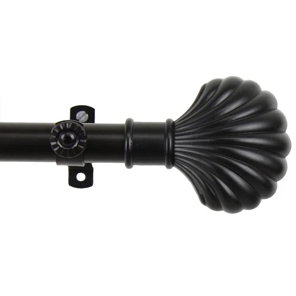 InStyleDesign Shelly Adjustable Curtain Rod - 48 to 84 inch - Black