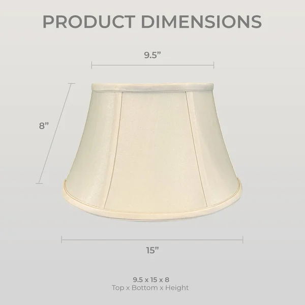 Royal Designs Shallow Drum Bell Bouillotte Lamp Shade - Beige, 9.5x15x8 - Single