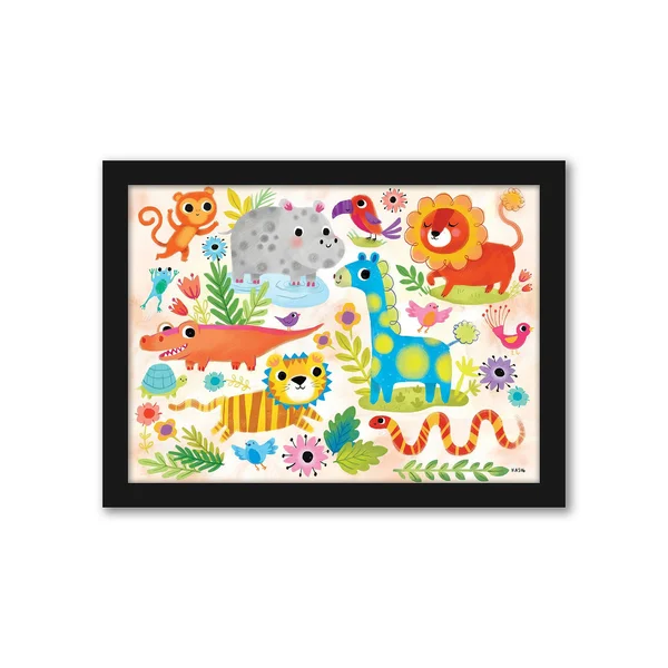 Americanflat Safari Wall Art, Multicolor, 19x25
