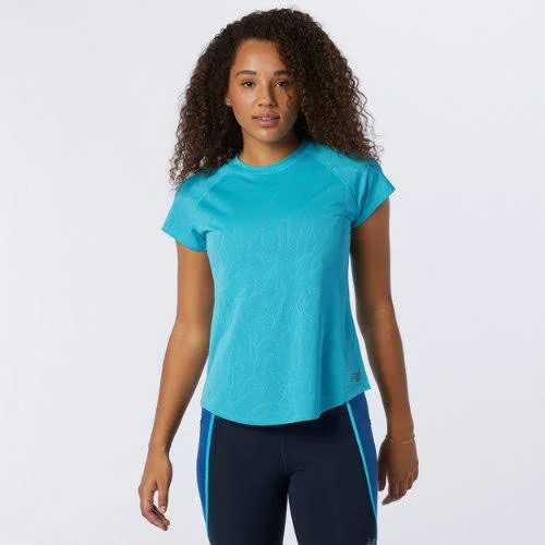 New Balance Q Speed Fuel Jacquard T-Shirt - Blue - XX-Large