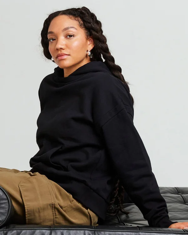 Richer Poorer Women's Recycled Fleece Hoodie, Size Large, Woodgrain