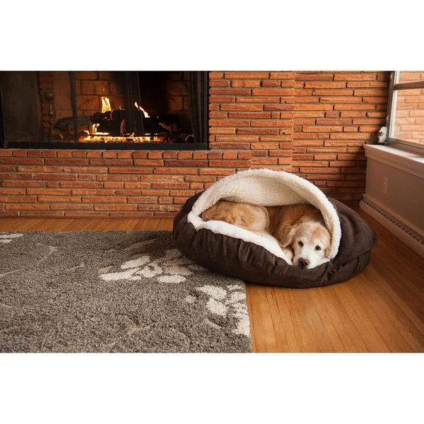 Snoozer Luxury Orthopedic Cozy Cave Pet Bed X-Large Hot Fudge