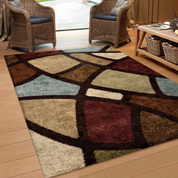 Orian Rugs Shag Geometric Oval Day Multi Area Rug 7&10x22 x 10&10x22