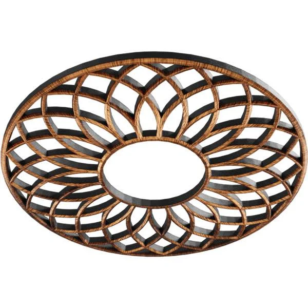 Ekena Millwork CMPP28CNACO 28x22OD x 9 5/8x22ID x 3/4x22P Cannes Architectural Grade PVC Pierced Ceiling Medallion - Antiqued Cop