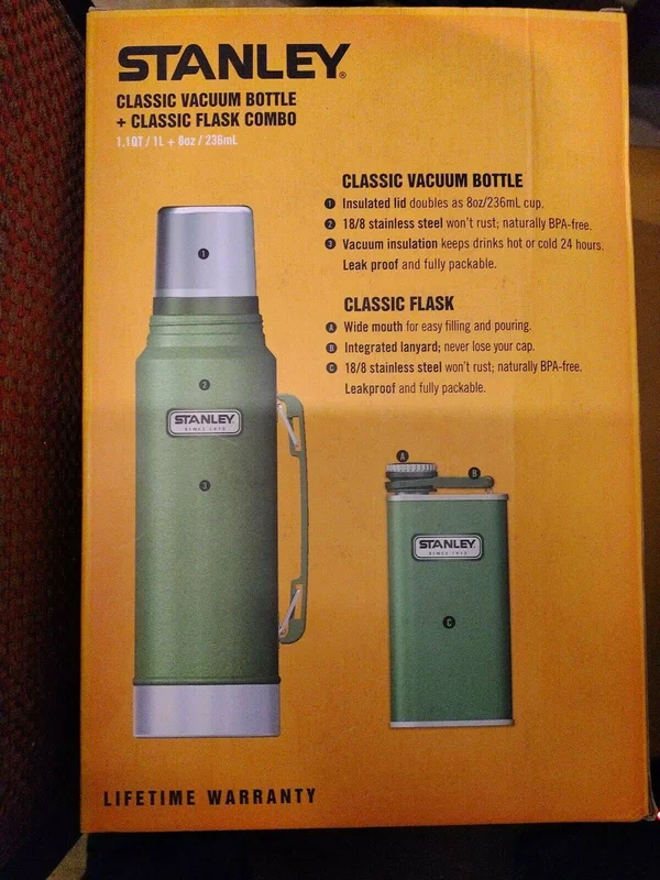 Stanley Classic - Flask set - hammertone green