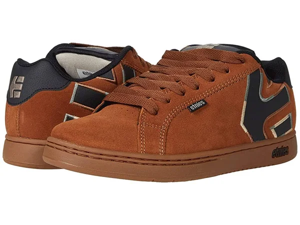 Etnies Men's Fader Brown Navy Gum Shoes 7