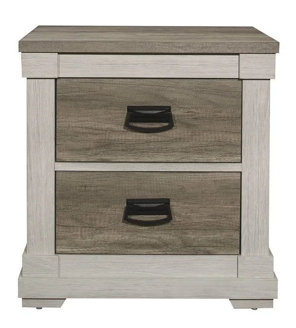 Arcadia White and Weathered Gray Nightstand