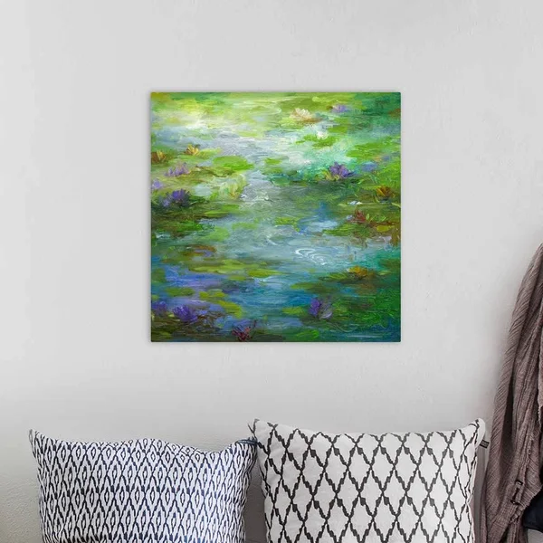 Water Lily Pond 1 - Canvas Wall Art, 20x20, Great Big Canvas