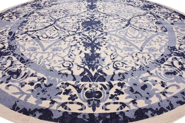 Unique Loom Traditional La Jolla Area Rug (12&2x22 Round - Blue)
