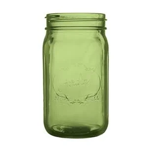 Jardin Mason Jar, 32 Ounce, 6.5x22 High, Vintage Green, Case of 24 - Dashington