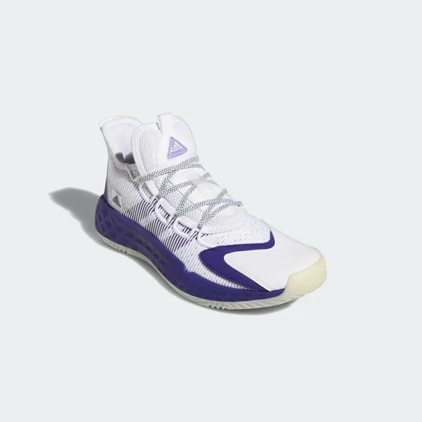 Adidas Pro Boost Low Shoes - Unisex - Cloud White - Team Colleg Purple, Chalk White - M 19, W 20