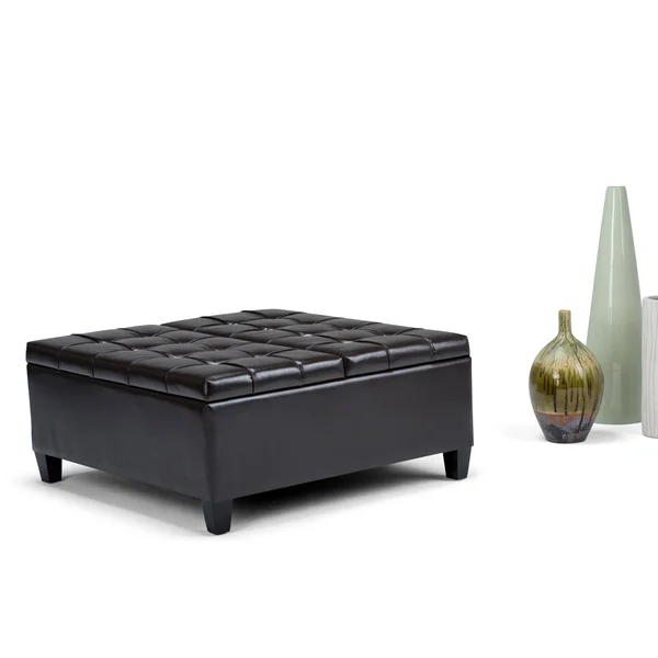 WYNDENHALL Elliot Coffee Table Storage Ottoman with Lift Top (Tanners Brown)