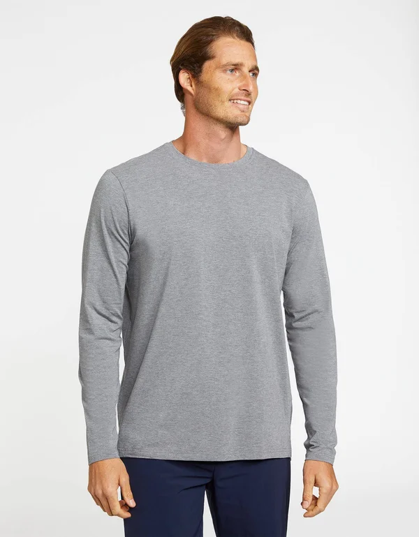 Sun Protective Long Sleeve T-Shirt for Men - UPF 50+ Sun Protection Dark Grey Marle
