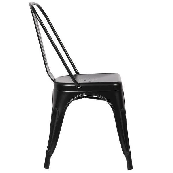 Edgemod Trattoria Side Chair - Polished Gunmetal