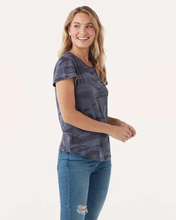 Splendid Women's Camo Abbie Crew Tee