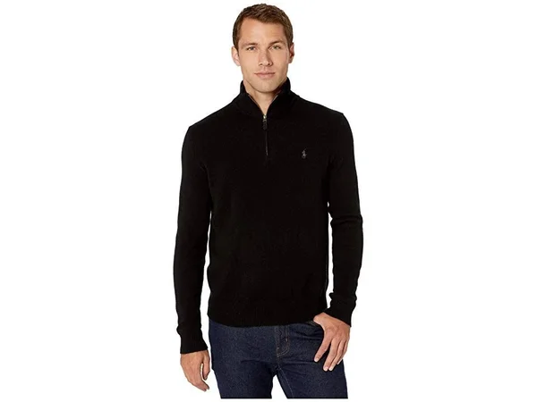 Polo Ralph Lauren Men's Cashmere Blend Quarter-Zip Sweater - Polo Black