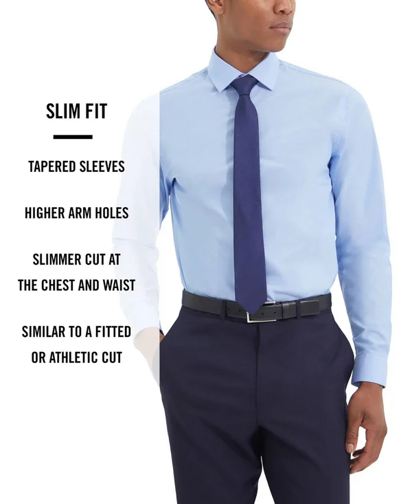 Kenneth Cole Unlisted Men's Slim-Fit Stripe Dress Shirt LT Blue Stripe