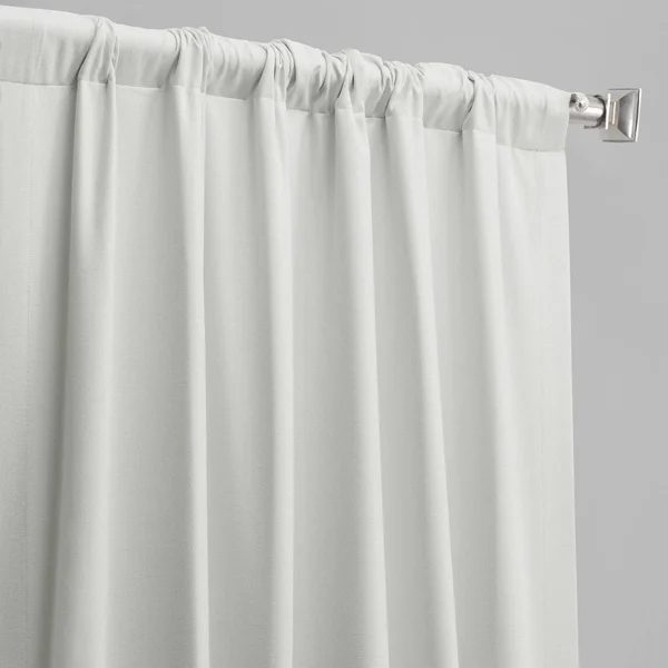 Toasted Tan Vintage Thermal Cross Linen Weave Blackout Curtain, Half Price Drapes