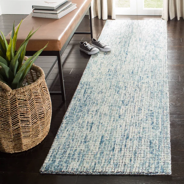Safavieh 2&-3x22 x 8& Abstract ABT473M Ivory - Navy Rug